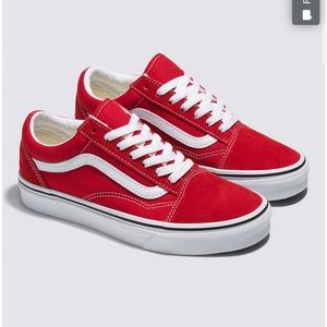 Red old skool vans